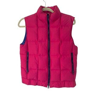 CB Sports Womens Puffer Vest Jacket Size Medium Pink Down Two Way Zipper Pockets